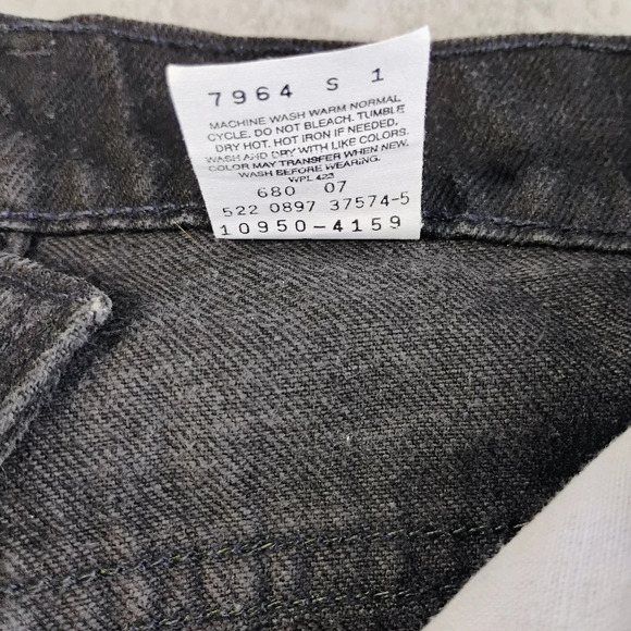Vintage Levi's Orange Tab Relaxed Fit Tapered Leg Black Denim Jeans Size Small - Picture 4 of 12